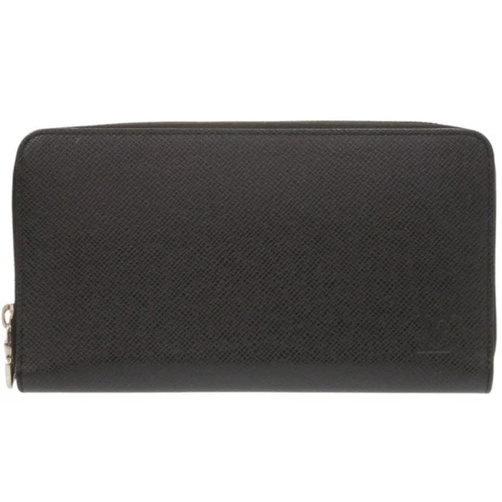 Louis Vuitton Zippy Organizer NM Taiga Round Zipper Black Long Wallet LV